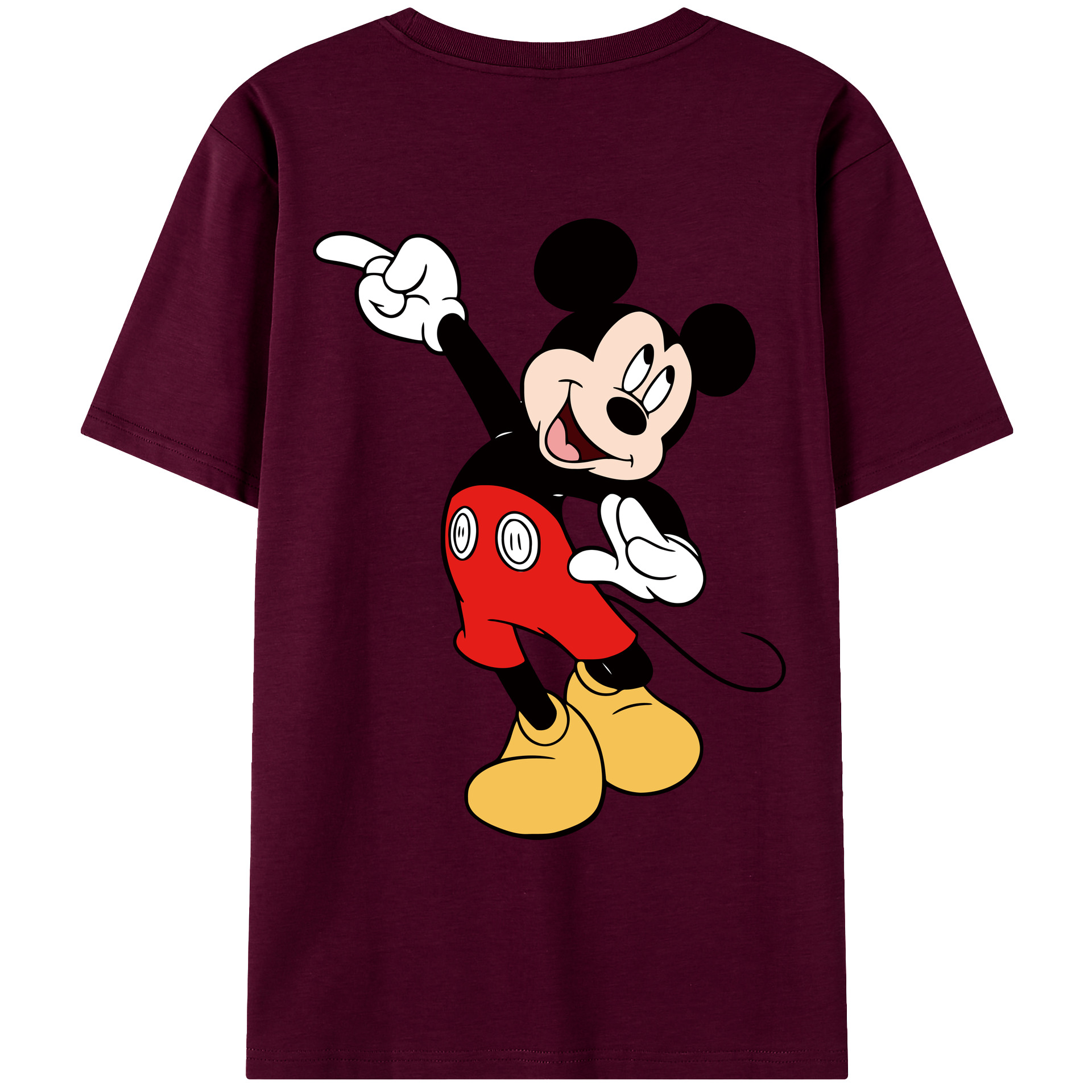 ミッキーマウス Mickey Mouse レディース半袖Tシャツ(バックプリント)